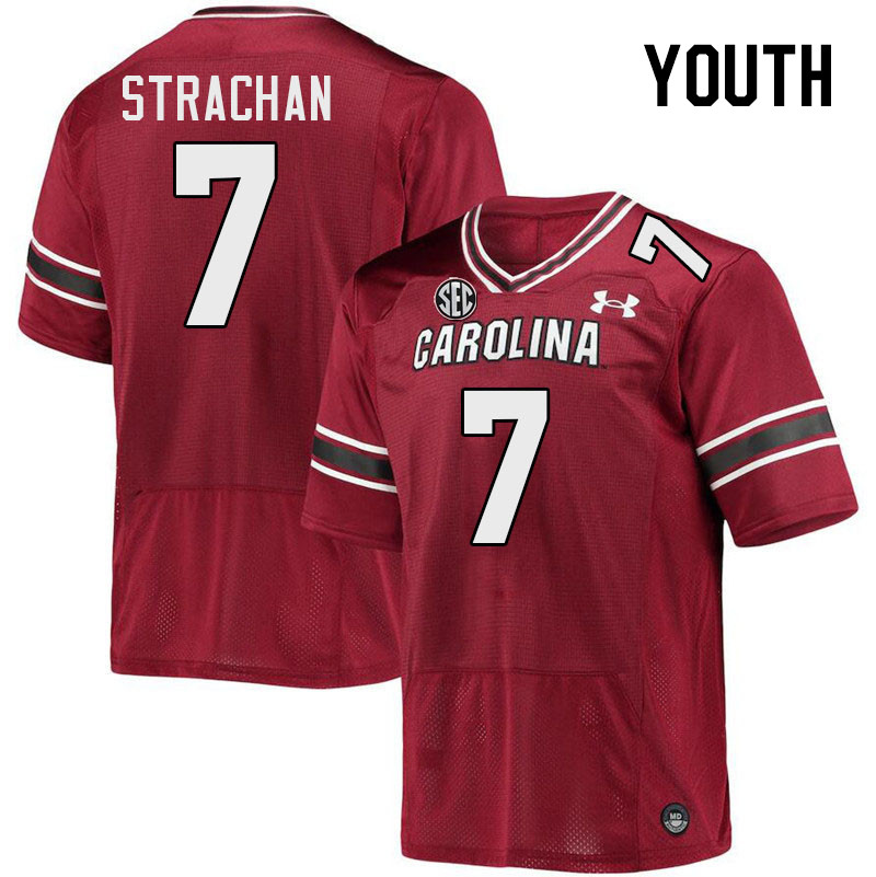 Youth #7 Jordan Strachan South Carolina Gamecocks 2023 College Football Jerseys Stitched-Garnet